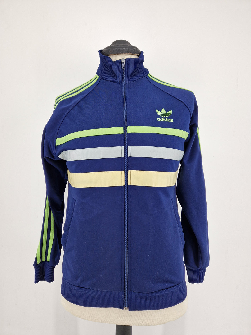 Vintage adidas Orginlas First Track Top S 90s Navy Green Taiwanese