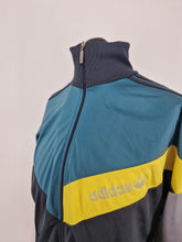 Load image into Gallery viewer, 1970s Vintage adidas Originals Full Tracksuit L/XL Grey Green Yellow
