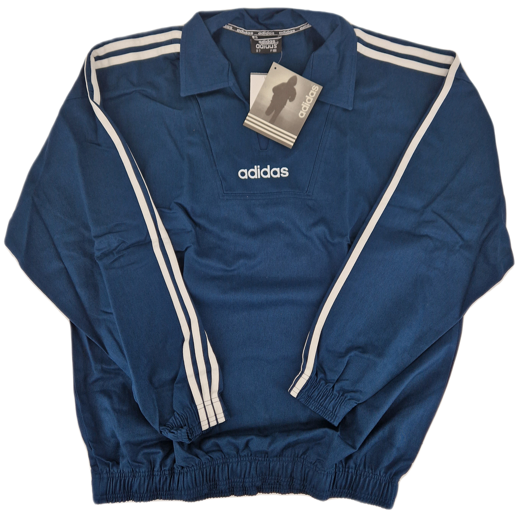 Vintage 90s adidas Pullover OH Overhead D7 L Blue White made in Turkey BNWT