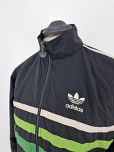 Load image into Gallery viewer, 90s adidas First Track Top S-M Black Green made in Taiwan
