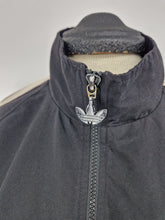 Load image into Gallery viewer, 90s adidas First Track Top S-M Black Green made in Taiwan
