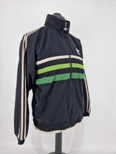 Load image into Gallery viewer, 90s adidas First Track Top S-M Black Green made in Taiwan
