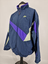 Load image into Gallery viewer, Vintage 90s Nike Track Top XL Navy Purple Yellow
