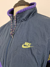 Load image into Gallery viewer, Vintage 90s Nike Track Top XL Navy Purple Yellow
