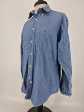 Load image into Gallery viewer, Men&#39;s Ralph Lauren Casual Shirt L 16&quot; Blue Cotton
