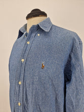 Load image into Gallery viewer, Men&#39;s Ralph Lauren Casual Shirt L 16&quot; Blue Cotton

