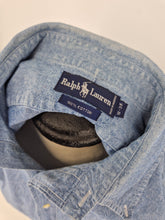 Load image into Gallery viewer, Men&#39;s Ralph Lauren Casual Shirt L 16&quot; Blue Cotton
