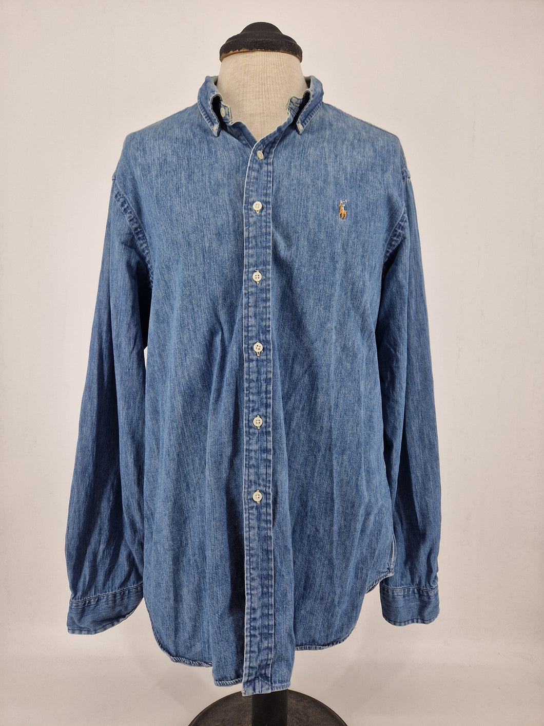 Men's Ralph Lauren Casual Shirt XXL Blue Cotton