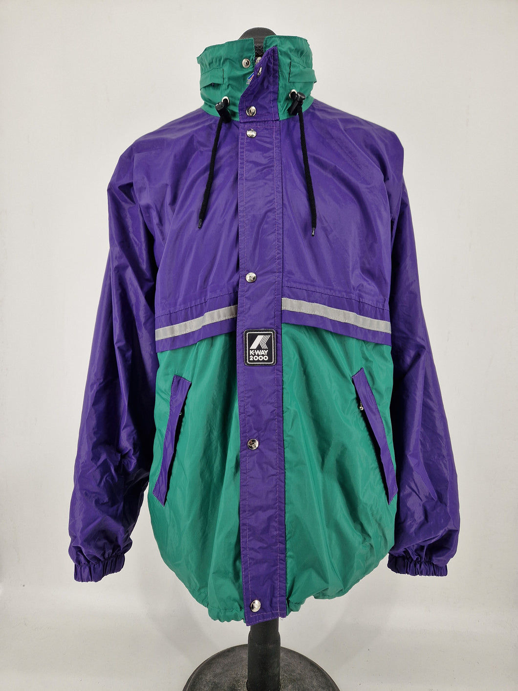 Vintage K-Way 2000 Jacket L Purple Green