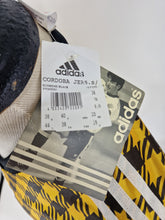 Load image into Gallery viewer, 90&#39;s adidas Cordoba T-shirt made in England Sunshine Yellow Black Deadstock BNWT
