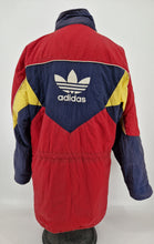 Load image into Gallery viewer, 1990 adidas Originals &#39;Arsenal&#39; CW Bench Coat Jacket L/XL Red Navy Yellow
