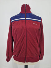 Load image into Gallery viewer, 80s Vintage adidas Originals Track Top M Burgundy Navy White made in Hungary
