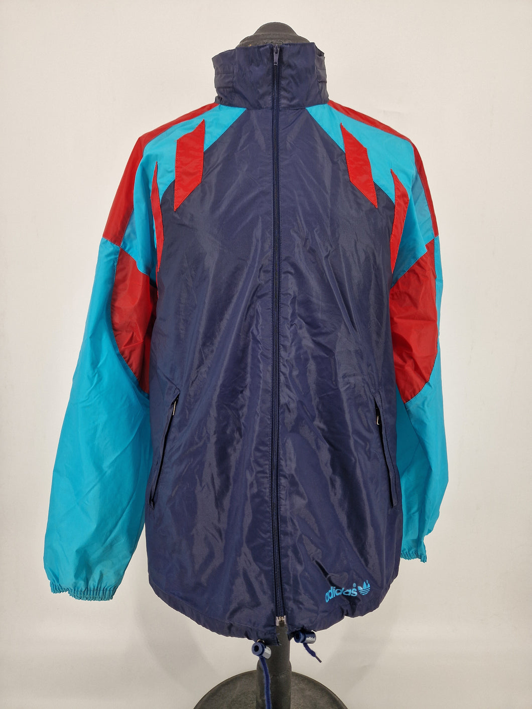 Vintage 80s adidas Originals WB D7 L Ventex Navy Blue Red