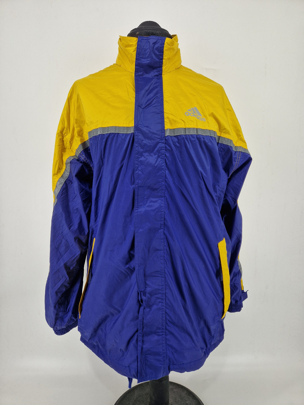 90s adidas Equipment Jacket D6 M Yellow Blue Vintage EQT