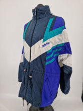 Load image into Gallery viewer, 90s adidas Lightweight Jacket D8 XL Black Purple Green
