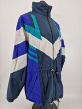 Load image into Gallery viewer, 90s adidas Lightweight Jacket D8 XL Black Purple Green
