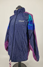 Load image into Gallery viewer, Vintage 80s adidas Originals WB Jacket D8 XL Navy Purple Green
