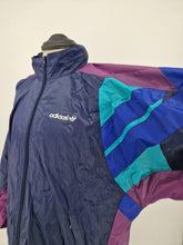 Load image into Gallery viewer, Vintage 80s adidas Originals WB Jacket D8 XL Navy Purple Green
