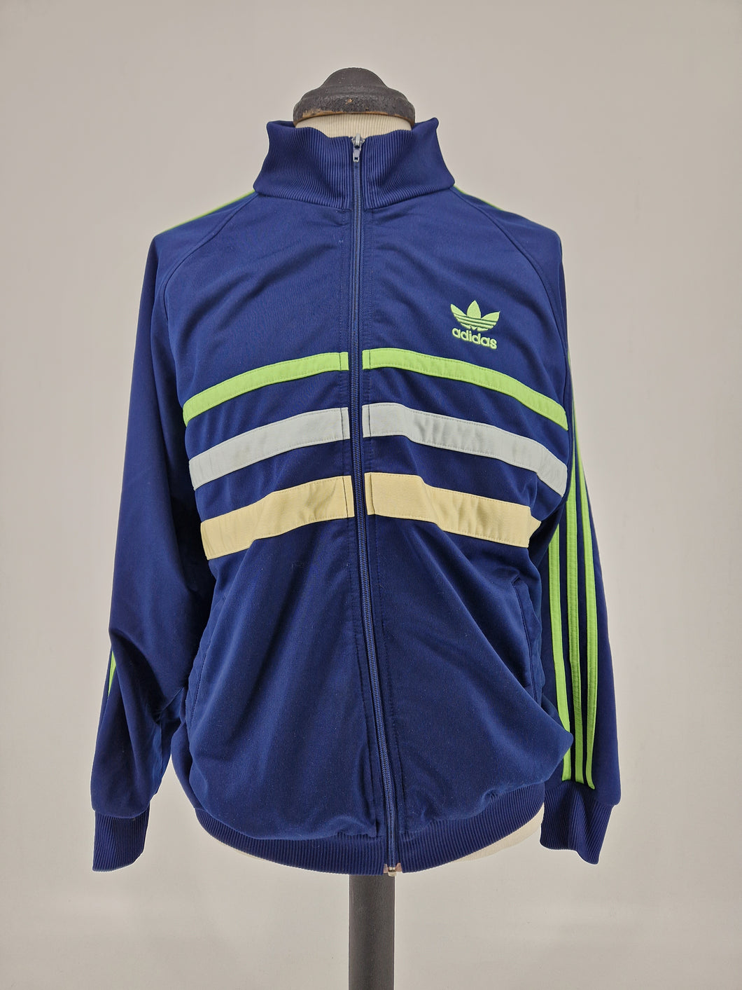Vintage adidas Orginlas First Track Top M 90s Navy Green Taiwanese