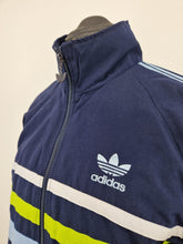 Load image into Gallery viewer, Vintage adidas First Track Top D4 S/M 90s Navy Green White
