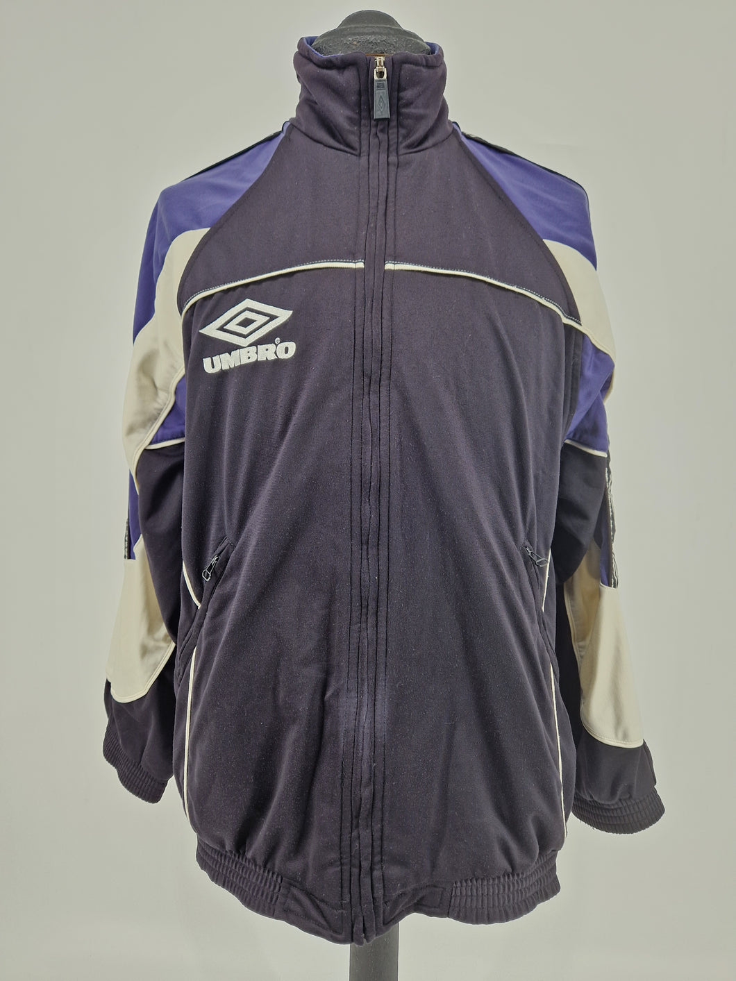 90s Umbro Black Purple White Track Top M