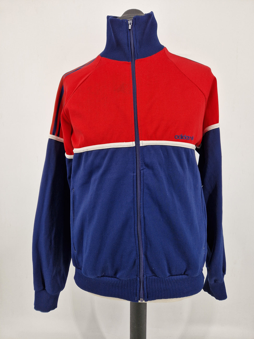 70s adidas Originals Track Top M Made in Romania Red White Navy
