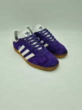 Load image into Gallery viewer, 2016 adidas Originals Gazelle Indoor UK 8 Purple White OG Box Preloved
