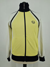 Load image into Gallery viewer, Vintage Sergio Tacchini Ghibli Track Top M Yellow White made in Italy
