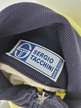 Load image into Gallery viewer, Vintage Sergio Tacchini Ghibli Track Top M Yellow White made in Italy
