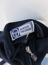 Load image into Gallery viewer, Vintage Sergio Tacchini Ghibli Track Top M Blue White made in Italy
