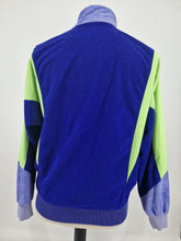 Load image into Gallery viewer, 80s made in France adidas Originals Trefoil vintage track top M Blue Purple Green

