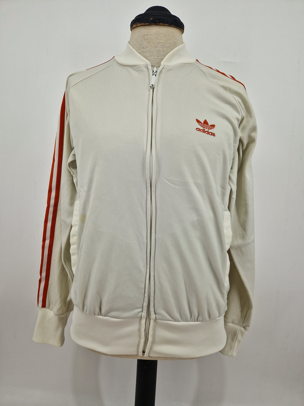 2001 adidas Originals SST Vintage Track Top M White Orange GRADE B