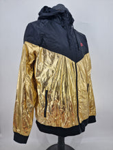 Load image into Gallery viewer, Nike Heritage Windrunner Track Top XL Metallic Gold Black
