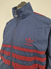 Load image into Gallery viewer, Vintage adidas First Track Top D5 M/L 90s Navy Burgundy
