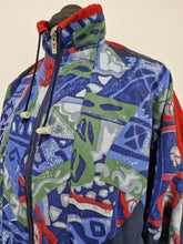 Load image into Gallery viewer, Hummel Vintage Green Funky Pattern Track Top L 90s
