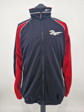 Load image into Gallery viewer, Vintage 90s Reebok Track Top L made in Thailand Black Red
