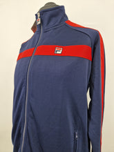 Load image into Gallery viewer, BNWT Fila White Line Track Top L Navy Red
