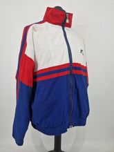 Load image into Gallery viewer, Vintage Fila USA Tennis Track Top L/XL white red blue
