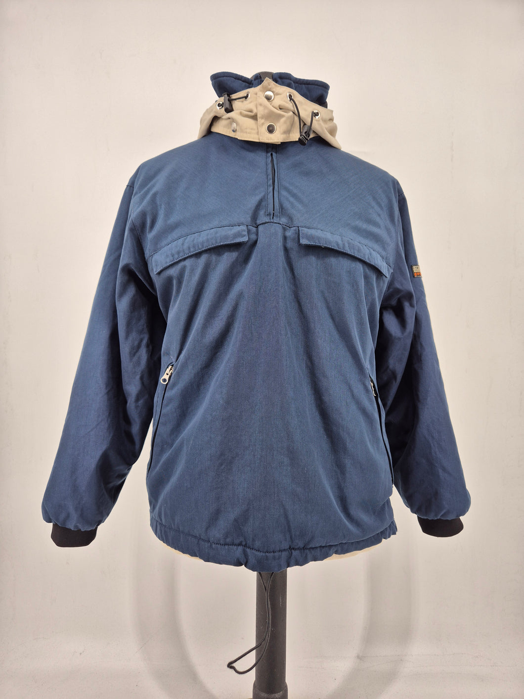 Vintage Napapijri Geographic Anorak M made in Romania Navy