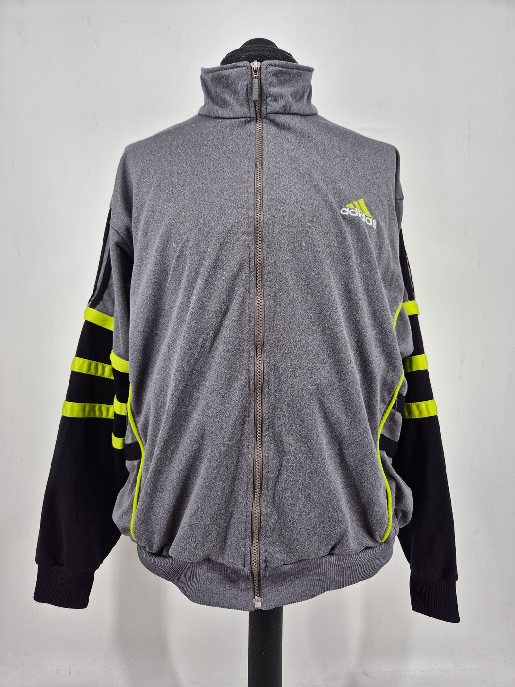 90s Vintage adidas Equipment Track Top D8 L/XL Grey Black Green EQT