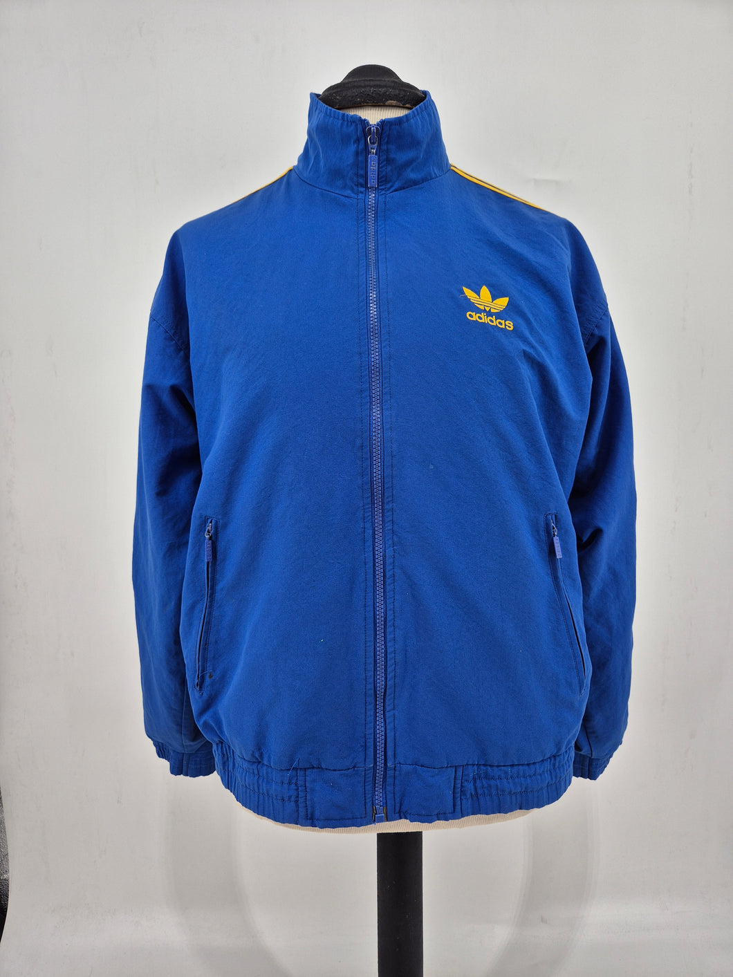 90s Vintage adidas Originals Drill Firebird Yellow Black Track Top S/M D4 Stockholm Blue Yellow
