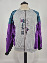 Load image into Gallery viewer, Vintage 80s adidas Force Control Track Top D6 M Grey Green Purple
