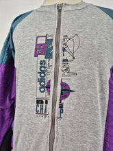 Load image into Gallery viewer, Vintage 80s adidas Force Control Track Top D6 M Grey Green Purple
