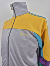 Load image into Gallery viewer, Vintage adidas Originals Track Top 174 M made in Hong Kong Silver Yellow Blue
