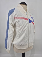 Load image into Gallery viewer, 90s Reebok Unisex Vintage Track Top S/M White Blue Red made in Taiwan
