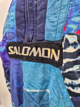 Load image into Gallery viewer, Vintage Saloman Ski Anorak L Crazy Pattern Blue Purple
