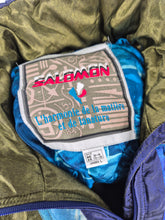 Load image into Gallery viewer, Vintage Saloman Ski Anorak L Crazy Pattern Blue Purple
