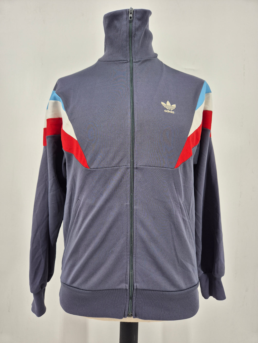 80s adidas Originals Vintage Track Top 174 M GRADE B Grey Blue Red White