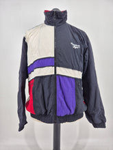 Load image into Gallery viewer, Vintage 90s Reebok Track Top M made in Indonesia Black Red White Purple
