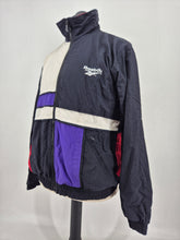 Load image into Gallery viewer, Vintage 90s Reebok Track Top M made in Indonesia Black Red White Purple
